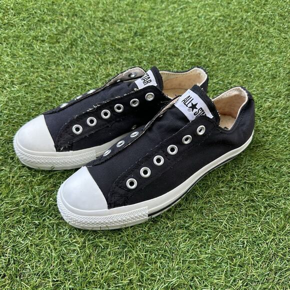 Converse Chuck Taylor All Star Black Slip On Low Top Sneakers Mens 6 Womens 8 - Picture 3 of 8